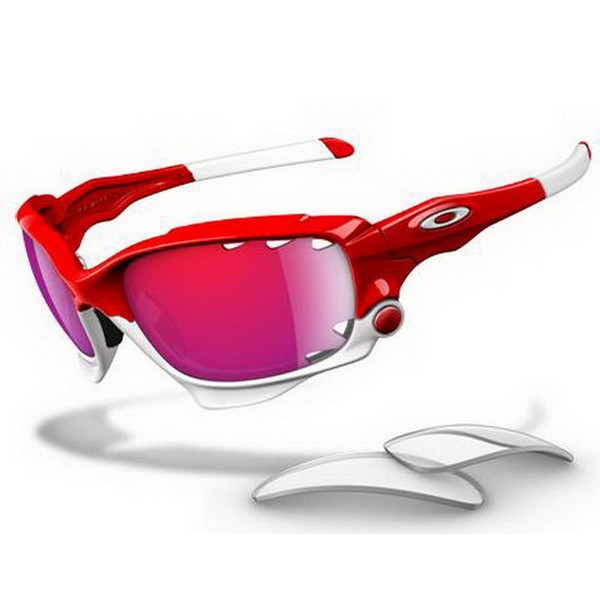 Oakley Jawbone Polished Red Red Iridium Vented Light Grey Sunglasses