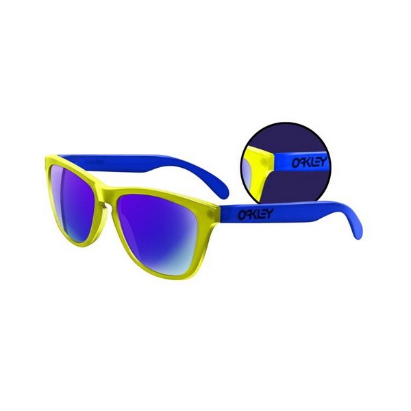 Oakley Frogskins Collectors Editions Blacklight Yellow Blue Blue Iridium Sunglasses