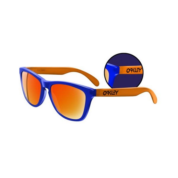 Oakley Frogskins Collectors Editions Blacklight Blue Orange Fire Iridium Sunglasses