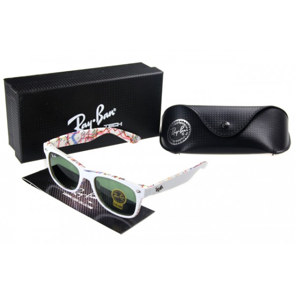 Ray Ban Cats Sunglasses White Striated Frame Olivedrab Lens