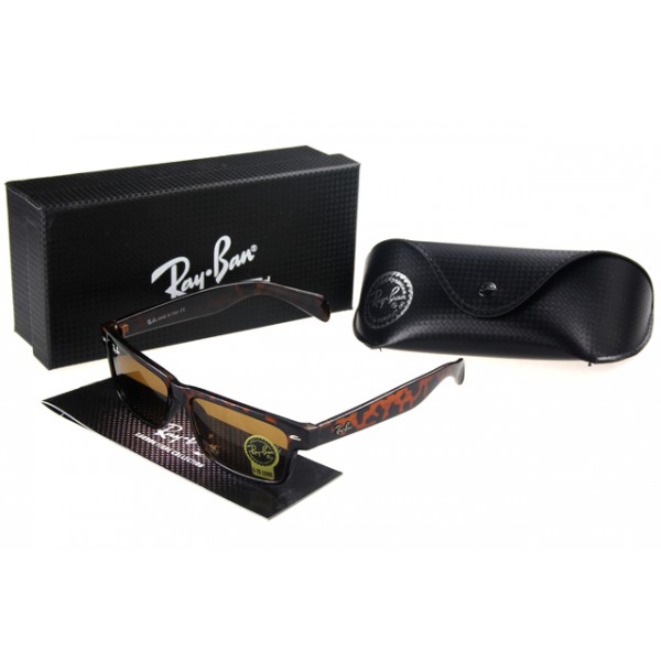 Ray Ban Clubmaster Sunglasses Crimson Leopard Frame Brown Lens