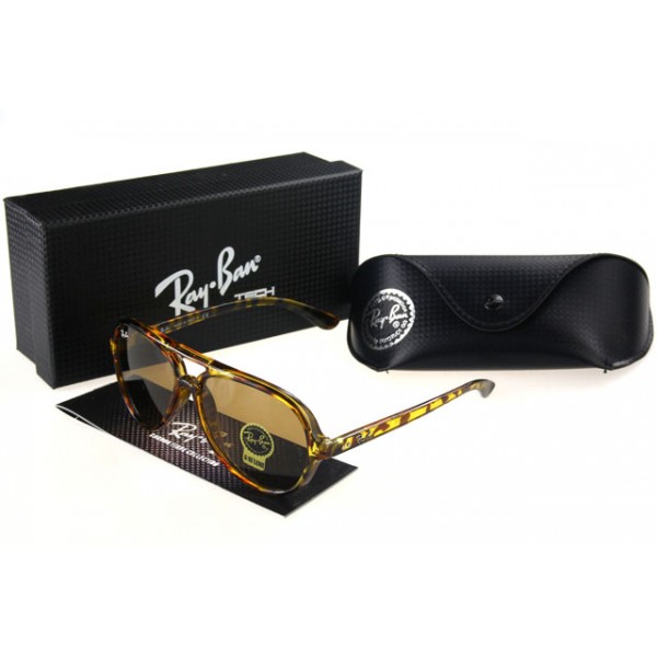 Ray Ban Wayfarer Sunglasses Leopard Frame Brown Lens