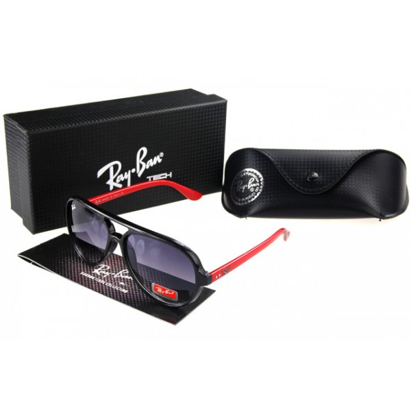 Ray Ban Wayfarer Sunglasses Red Black Frame Plum Lens